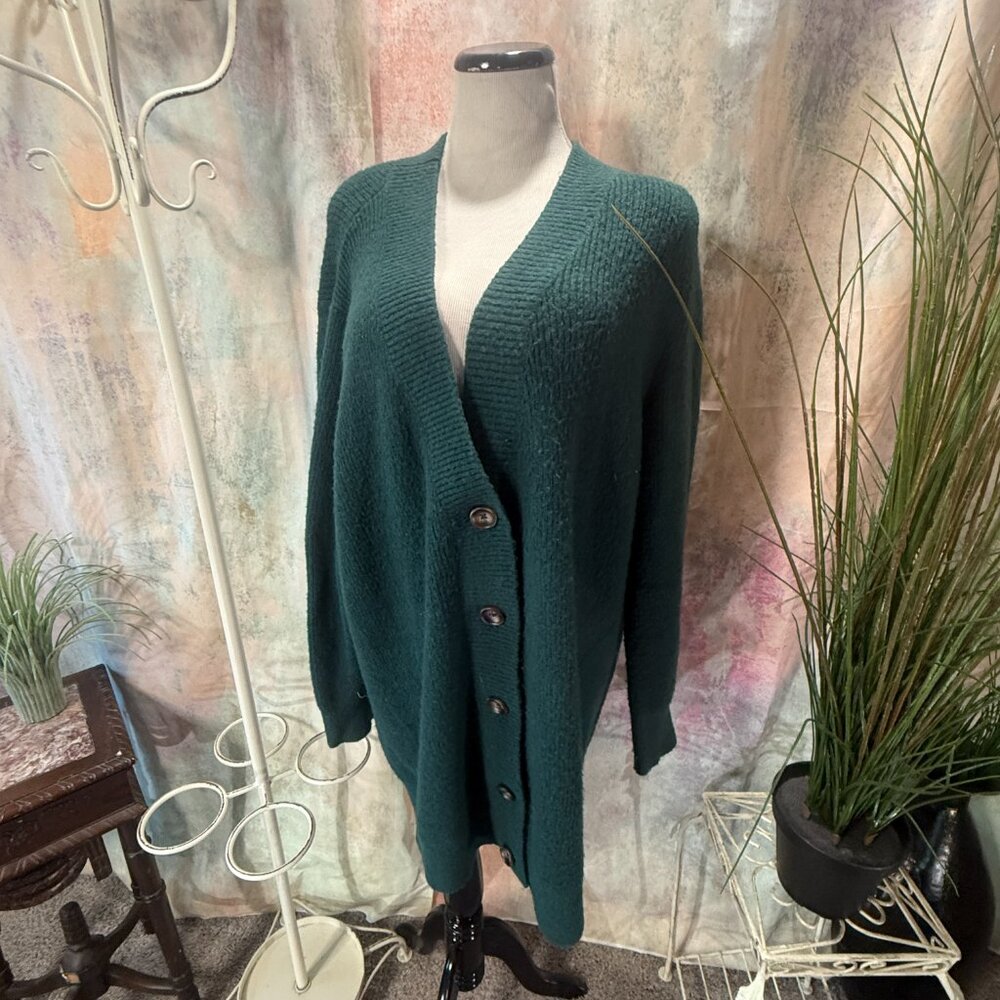 📌bpc Very Soft Knitted Plus Size V-Neckline Long Sleeves Cardigan